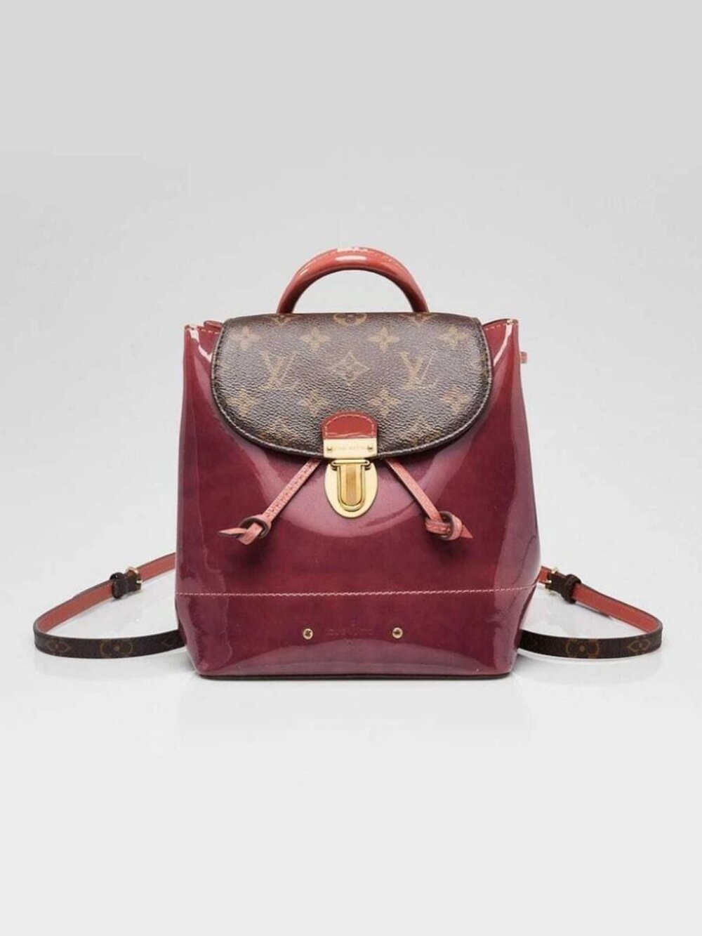 Louis Vuitton Monogram Coated Canvas/Vieux Rose Vernis Hot Springs Backpack Bag